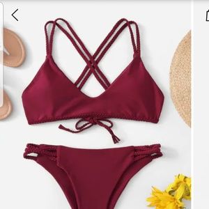 NWT: Criss Cross Top Bikini Set